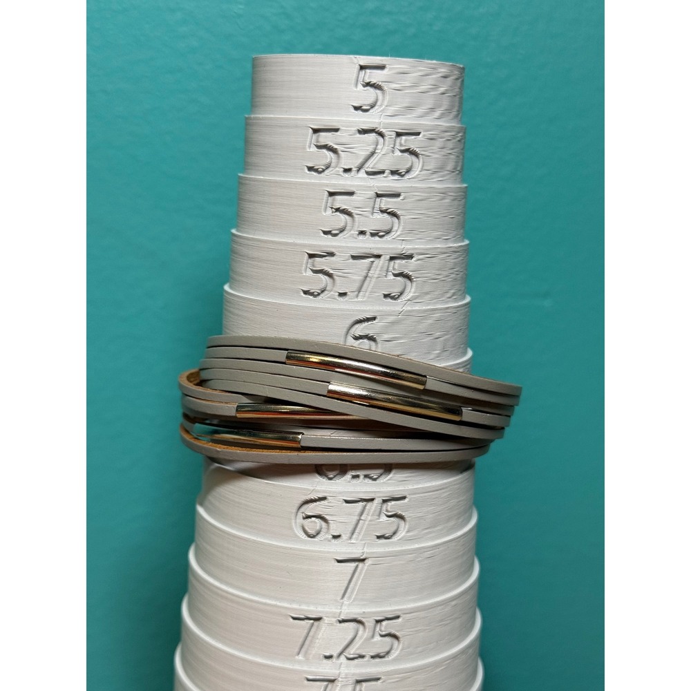 Grey Multi Strand Leather Wrap Bracelet Silver Bar Accents Magnetic Clasp 6.25in - Picture 7 of 7